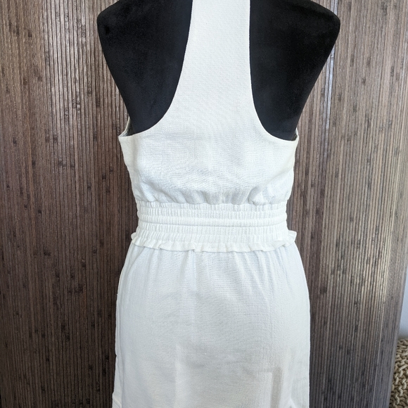Rebecca Minkoff White V Neck Racerback Mini Dress, Full Zip Small - Picture 2 of 10